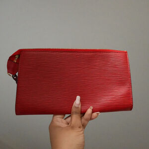 Louis Vuitton Pochette Accessoires Red Epi Leather